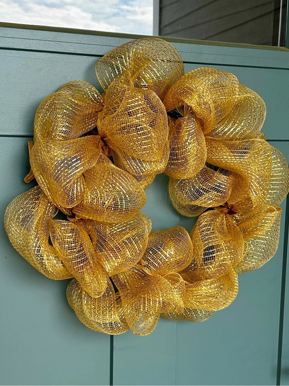 Gold Deco Mesh Wreath Base DIY Front Door Wreath Ready to Decorate